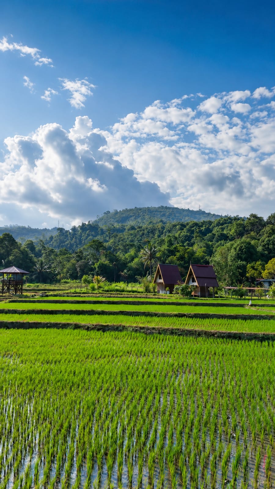 Villa dengan view hamparan sawah indah 